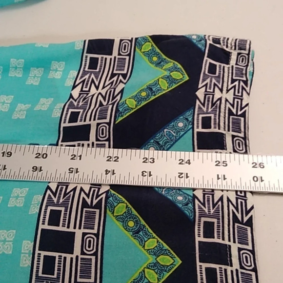 TRIBAL SUMMER BOHO BEACH PRINT, ROLL TAB 3/4 SLEEVE LIGHTWEIGHT TUNIC TOP - Picture 7 of 8